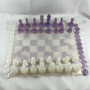 Juego de Ajedrez de Ónix Negro Ecológico Hecho a Mano de Lujo, Piezas de Resina Talladas, Personalizable, Regalo Unisex Decorativo - Product Image 3
