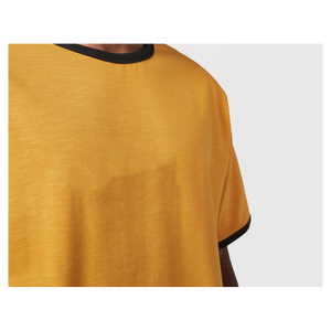 T-shirt formel imprimé vintage pour homme 2025, 100 % coton teint en fil, tissé, qualité de couture supérieure personnalisée, coupe régulière, long et uni - Product Image 4