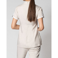 Atmungsaktive Kosmetikerin-Uniform aus Spandex, Polyester und Baumwolle mit OEM-Service, Siebdruck und individuellem Logo für Unisex-Spa-Rezeptionisten