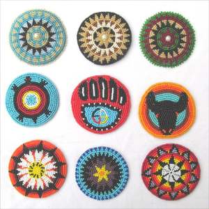 Sous-verres décoratifs en perles de verre, faits à la main avec un travail de broderie durable, parfaits pour protéger les surfaces de la chaleur et de l'humidité - Product Image 6