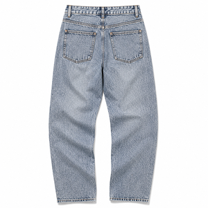 Jean Boyfriend Brodé Effet Acide pour Femme, Taille Mi-Haute, Coupe Ample, Vintage, Décontracté, Streetwear, Baggy, Mode Rétro - Product Image 2