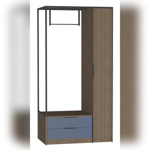 Armoire semi-ouverte en MDF de qualité CARB P2 E0 avec finition HPL, assemblée pour le rangement de la chambre à coucher - Product Image 2