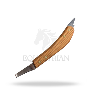 Cuchillo para pezuñas de mano izquierda, herramienta veterinaria para examen y recorte de pezuñas de caballo, modelo cola de gallo larga - Product Image 1