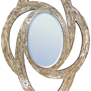 Espejo de Pared de Lacado Artesanal de Vietnam, Espejo Redondo Colgante con Incrustaciones de Nácar, Tamaño Personalizado - Product Image 1