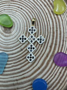 Pendentif croix en diamant noir, argent sterling 925, serti de diamants moissanite, style hip hop, pour homme et femme. - Product Image 4