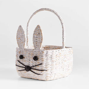Nouveau panier de rangement en jacinthe d'eau en forme de lapin, fabriqué à la main au Vietnam, design écologique avec prix de gros. - Product Image 4