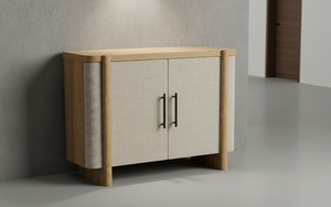 Aparador Moderno de 2 Puertas de Roble Macizo para Sala de Estar - Almacenamiento Resistente al Agua con Diseño Minimalista - Product Image 6