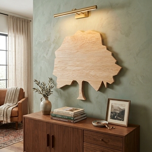 Arte Mural de Madera Tallada a Mano, Silueta de Árbol de la Vida Minimalista, Escultura de Madera para Pared, Decoración para Sala de Estar, Dormitorio y Hogar - Product Image 4