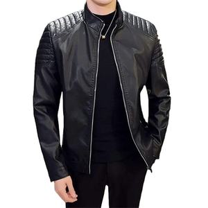 Chaqueta de cuero de lana de invierno 2024 para hombre, PU de imitación de gamuza cálida, moda con cuello levantado, chaquetas de cuero de motocicleta sólidas informales, abrigo para hombre - Product Image 1