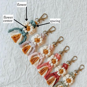 Stylish Small Size Macrame <b>Flower</b> Keychain Decorative Object For Bag Decoration And Creative Handmade Decor Item For Gifting - Product Image 2