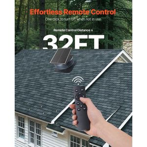 Ventilador Solar para Ático de 42 W con Flujo de Aire de 2800 CFM, Ventilador de Techo Resistente a la Intemperie, Bajo Nivel de Ruido y Adaptador Inteligente de 110 V Incluido - Product Image 5