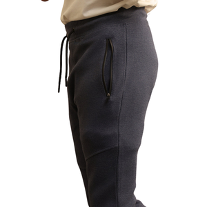 Pantalon de jogging en toile polaire pour homme, taille élastique avec cordon de serrage, coupe ajustée, polaire doux, athleisure formel, confort quotidien - Product Image 3