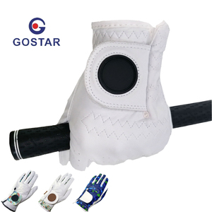 Guante de Golf Vantrex Industries para Mano Izquierda, Cuero Cabretta, Antideslizante, Cierre de Tirón, Unisex, Deportes al Aire Libre, Blanco con Parche con Logotipo - Product Image 3