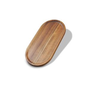 Modern Lightweight Wooden Serving Tray Oval Decorative Platter with Gold Cutlery for Wedding Catering Table Display - Product Image 5