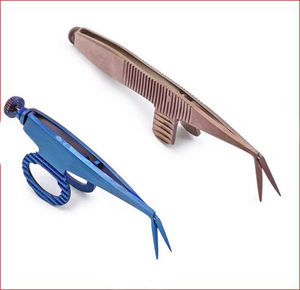 Tijeras de microcirugía con mango plano y curvo para cutículas, instrumentos médicos, pinzas para microcirugía ocular, kit oftálmico - Product Image 5