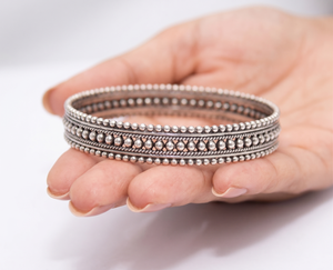 Antique Vintage Classic Geometric <b>Silver</b> 925 <b>Solid</b> Sterling <b>Silver</b> Anniversary Oxidized <b>Bracelets</b> Bangle Jewelry for Wholesaler - Product Image 6