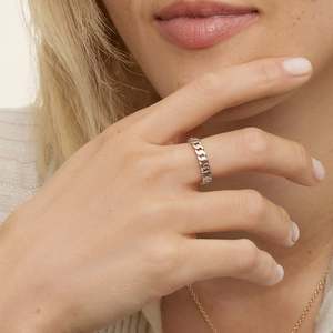 Chunky Cuban Link Chain <b>Ring</b> Bold Statement Band Unisex Silver Gold Thick Curb Link <b>Ring</b> Modern Jewelry Gift - Product Image 1