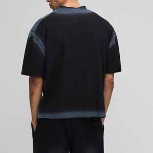 T-shirt d'été noir surdimensionné vintage personnalisé pour homme, respirant, confortable, séchage rapide, manches courtes, streetwear, grande taille, coton - Product Image 5