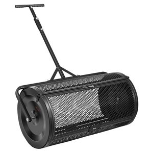 Épandeur de compost de 36 pouces de large pour jardin, tourbe, engrais, avec poignée de poussée/traction, 4 hauteurs réglables, en acier thermolaqué - Product Image 1