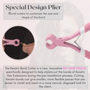 Pinzas de doble resorte para quitar extensiones de cabello con queratina, herramienta de acero inoxidable de acción fácil para profesionales del cabello - Product Image 5