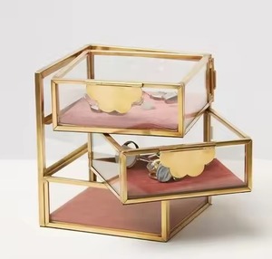 Exclusive Jewelry <b>Box</b> Metal Storage Organizer Case for Rings <b>Earrings</b> Necklace Accessories Home Use - Product Image 1