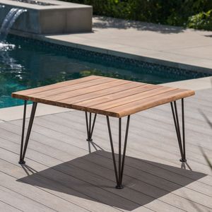 Table basse ZION INDUSTRIAL en bois et métal – Mobilier de patio élégant pour l'amusement en extérieur - Product Image 3