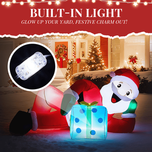 Decorazione Natalizia Gonfiabile da Giardino con Babbo Natale di 2,13 m Illuminato a LED, Divertente Decorazione Esterna Gonfiabile con Babbo Natale Sdraiato a Terra - Product Image 5