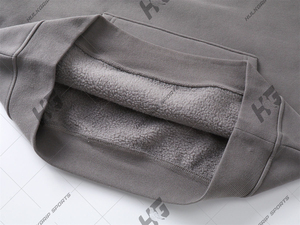 Sudaderas con capucha lisas 2026, de forro polar de 380-300 g/m², corte regular, con cremallera, hombros caídos, peso pesado, 100% algodón, unisex - Product Image 3