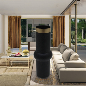 แจกันเหล็กติดผนังทำด้วยมือสีดำแบบทันสมัยเป็นมิตรกับสิ่งแวดล้อมขอบทองดีไซน์บ้านไร่แบบทันสมัยสำหรับบ้านสำนักงานโรงแรมงานแต่งงาน - Product Image 2