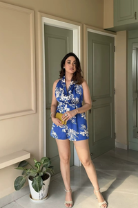 Nuevo y Moderno Vestido Corto de Satén con Volantes y Encaje, Estampado Floral, Informal, para Mujer, para la Noche o la Playa, Ecológico, Venta al por Mayor - Product Image 2