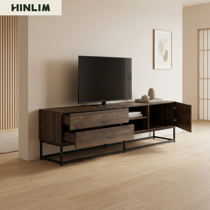 Modern Durable Metal Frame <b>TV</b> <b>Stand</b> with 65in+ Storage Media Console for Living Room Industrial Furniture - Product Image 3