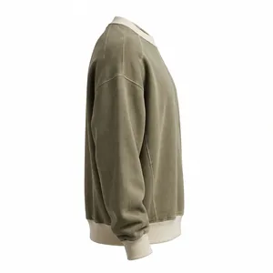 <b>Vintage</b> Acid Wash Cotton Fleece Pullover Hooded <b>Sweatshirt</b> for Men Anti-Pilling Raglan Sleeve Regular Fit Pocket Detail Casual - Product Image 4