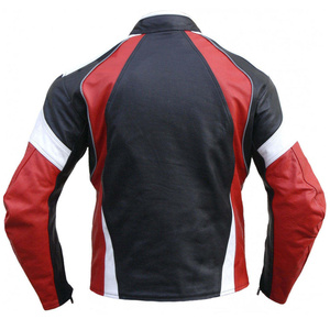 เสื้อแจ็คเก็ตหนังสำหรับผู้ชาย แขนยาว สีตัดต่อ ระบายอากาศได้ดี ใส่ได้ทุกฤดู เหมาะสำหรับขี่มอเตอร์ไซค์ - Product Image 2