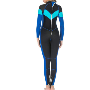 Combinaison de plongée intégrale pour femme, manches longues, col montant, color-block, anti-UV, en Spandex et Nylon, pour l'été, le surf et la plongée ; également disponible pour homme. - Product Image 4