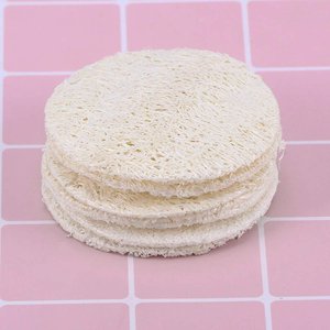 Éponge exfoliante en forme ronde pour le visage et le corps, en loofah naturel, tampon nettoyant exfoliant en luffa, tampons faciaux en loofah - Product Image 3
