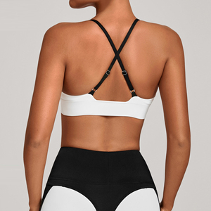 Sports Fitness <b>Bra</b> Women Front Adjustable Straps Yoga Wear Breathable Wireless Support High <b>Stretch</b> Gym Top - Product Image 3