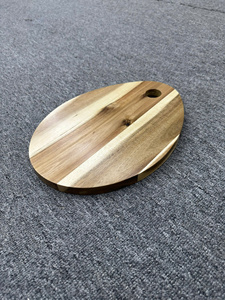 Planche à découper en bois massif robuste, finition naturelle, bloc de boucher pour cuisine - Product Image 3