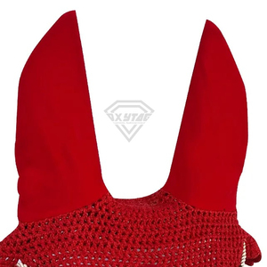 Custom Factory Wholesale <b>Green</b> Crochet Mesh Horse Fly Bonnets Breathable Outdoor Ear <b>Net</b> Veil for Preventing Flies Mosquitoes - Product Image 5