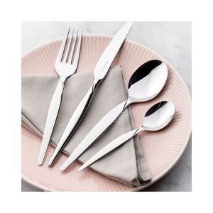 Juego de Cubiertos Modernos para Catering, Cuchara y Tenedor de Metal, Juego de Utensilios Duraderos para Servir Alimentos en Cocina y Buffet - Product Image 1