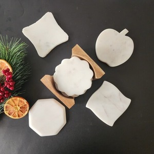 Contemporary Marble Coasters Decorative Table Protector Set for Modern Home Decor and Gifting Use - Product Image 1