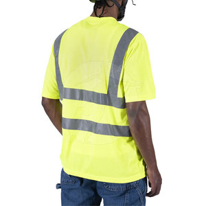 T-shirt de sécurité haute visibilité en polyester, personnalisable, avec bandes réfléchissantes, en matière légère et confortable – Fournisseur direct usine - Product Image 5