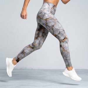 Leggings de Cintura Alta con Estampado de Tierra Agrietada, Tejido Elástico de Punto, Estilo Deportivo, para Todas las Temporadas - Product Image 4