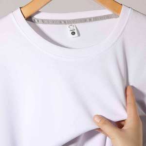 T-shirt décontracté à col rond et manches courtes pour homme, 100 % coton tricoté, écologique, respirant, couleur unie, séchage rapide, promotionnel, vente en gros à prix abordable - Product Image 5