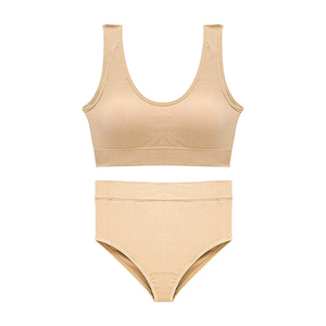 Conjunto de Tankini Acanalado para Mujer, Cuello Redondo, Cintura Alta, Control de Abdomen, Faja Moldeadora, Traje de Baño de 2 Piezas, Color Sólido, Tejido de Punto, Spandex y Algodón - Product Image 2