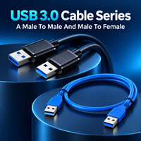 Kabel Ekstensi USB 3.0 Male to Male to Female, Kabel Printer, Kabel USB untuk Hard Drive Enclosure, Aksesoris Laptop, Pasokan Grosir