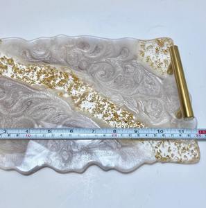 Customizable Resin Serving Tray with Handles Modern Design Dishwasher Safe <b>Foldable</b> for Kitchen Dining Table Home Restaurant Use - Product Image 5