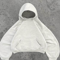 Ensemble de survêtement vintage deux pièces de qualité supérieure : sweat à capuche et pantalon de survêtement amples et unis avec fermeture éclair pour la gym