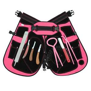 Juego de herramientas de herrador para recorte y crimpado de pezuñas de caballo con delantal, probador de pezuñas, escofina, cuchillo recto, crimpador de clavos de doble cara con gancho - Product Image 1