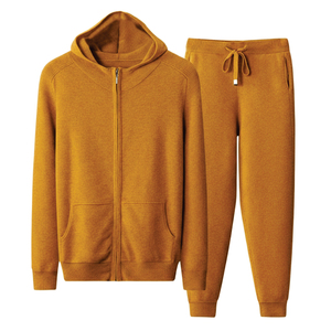 Chaqueta con cremallera y pantalón de poliéster/algodón de alto gramaje, con logo personalizado, hombros caídos, cortavientos, chándal, lavado ácido, informal para hombre - Product Image 3