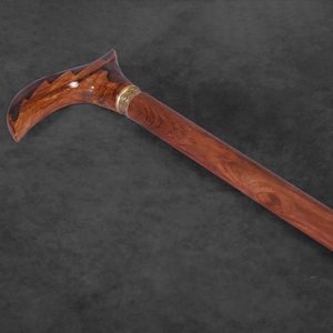 Handcrafted <b>Wooden</b> Walking Cane with Decorative T <b>Handle</b> Brass Detail Vintage Classic Walking Stick Handmade Cane - Product Image 2